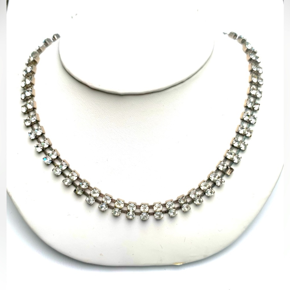 Rhinestone choker necklace - vintage